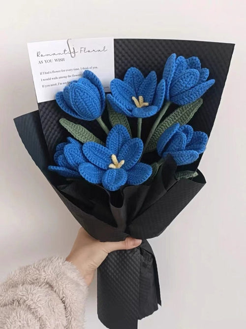 Geschenk for Mama Tulpen Häkelblumen Strauß Tulpen