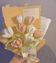 Geschenk für Mama Tulpen Häkelblumenstrauß Tulpen