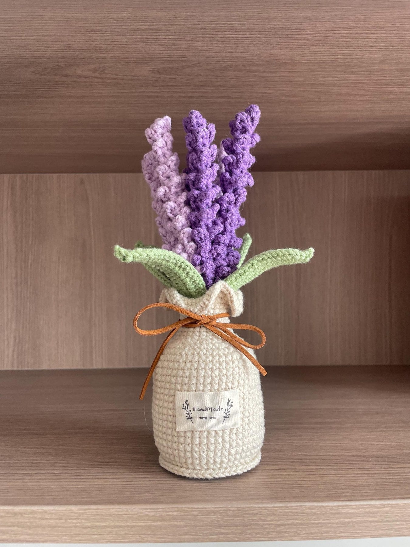 Häkel Lavendel Blumen Topf Handgemachter Garn Strauß