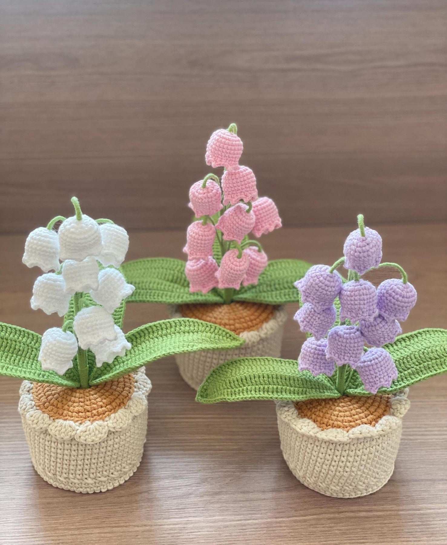 Häkel Lilien Maiglöckchen Häkelblumen Topf