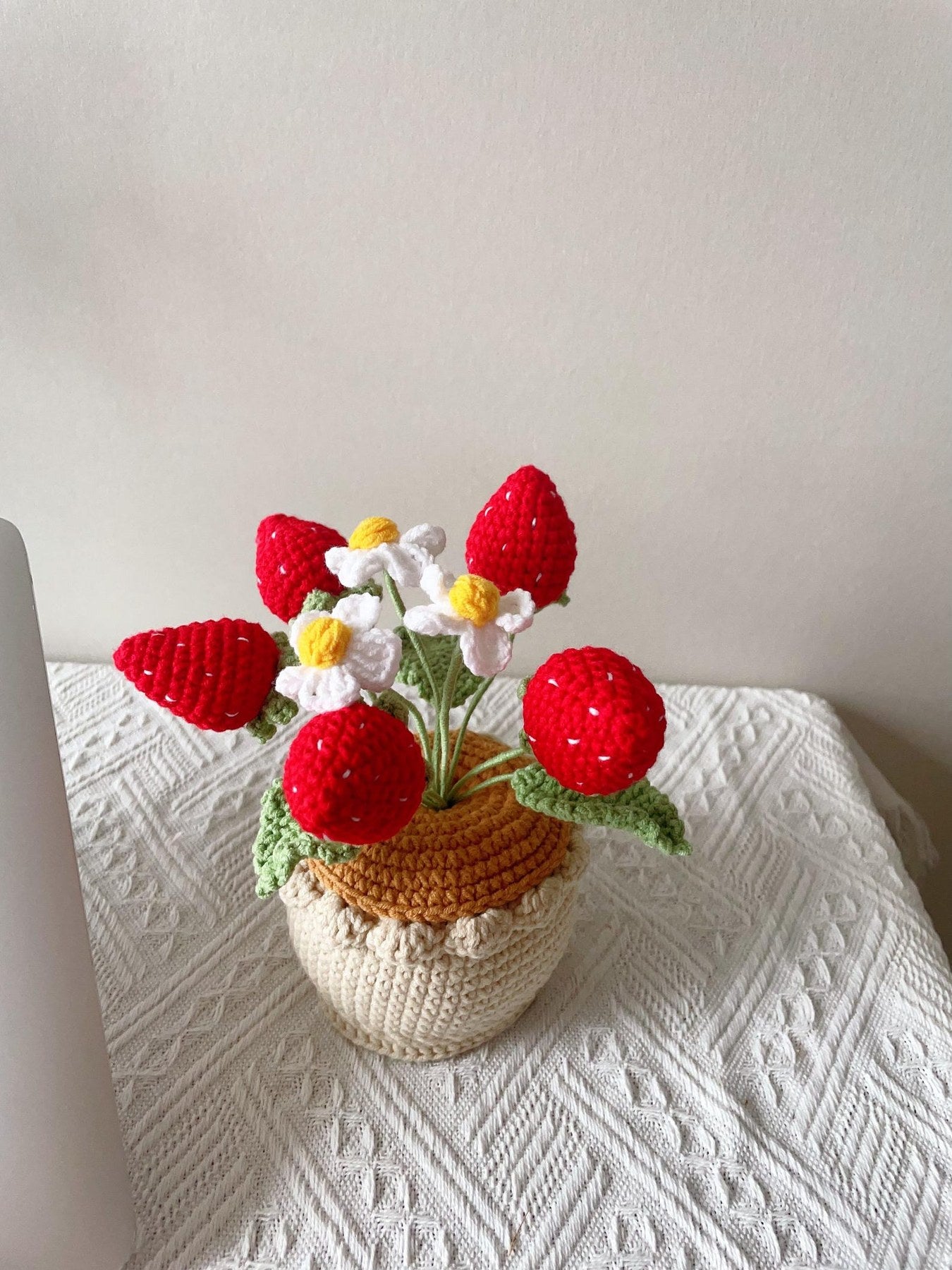 Häkel Erdbeer Topf Häkelblumen Topf Geburtstag