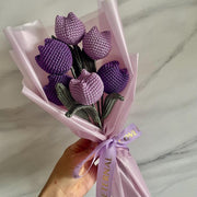 Häkelblumen Lila Tulpen Blumen Handgemachter Blumen Mutter
