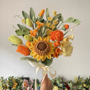 Häkelblumenstrauß Handgemachter Sonnenblumen gestrickter Tulpen Blumen
