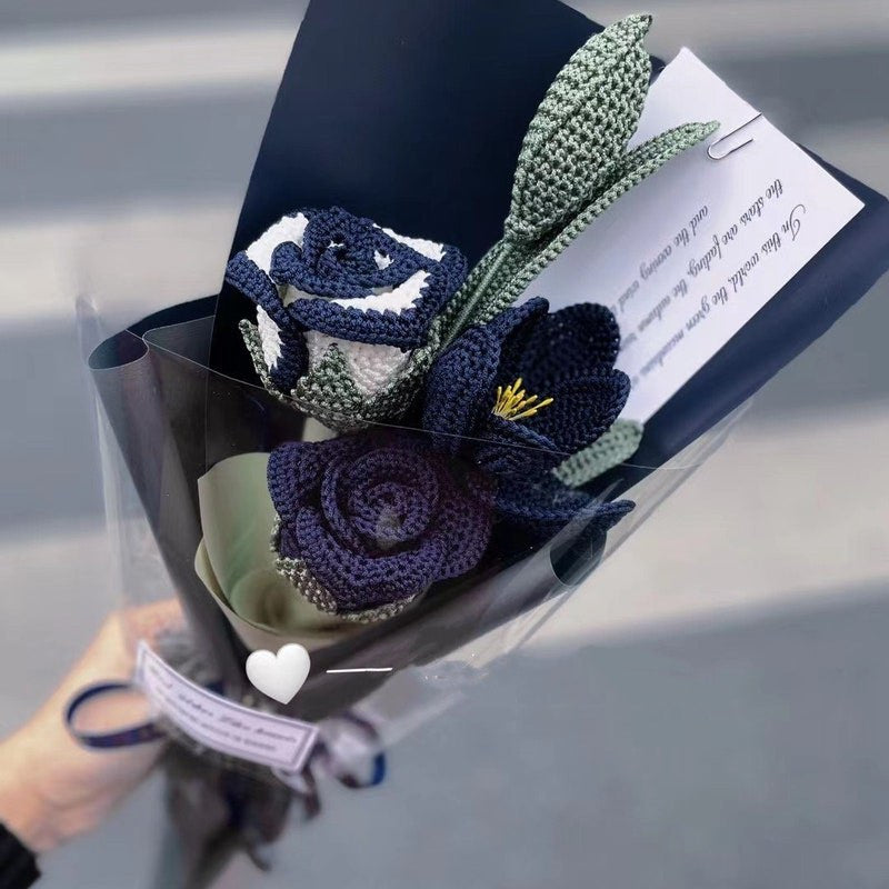 Häkelblumenstrauß Einzigartiger Schreibtischdeko Geschenk Handgemachter