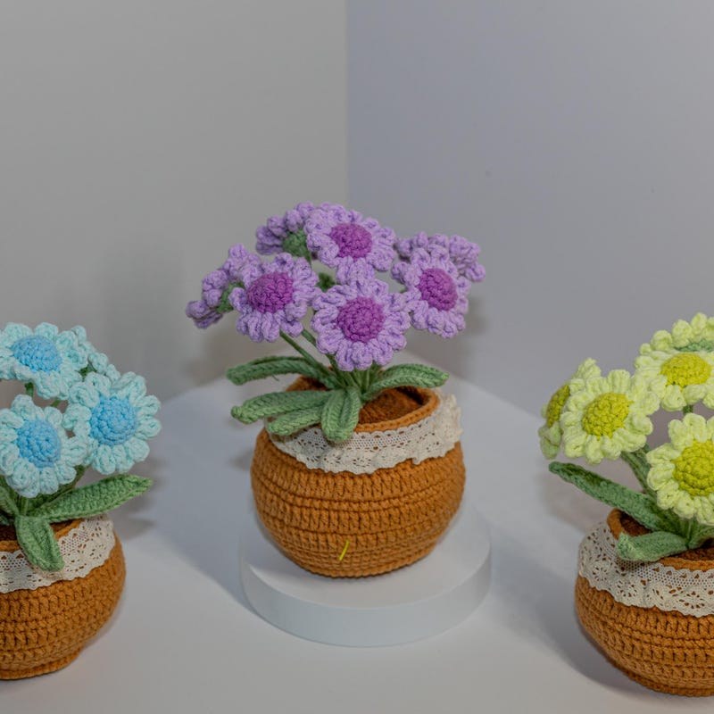 Häkelblumen Topf Häkel Gänseblümchen Blumen Zarter Häkel