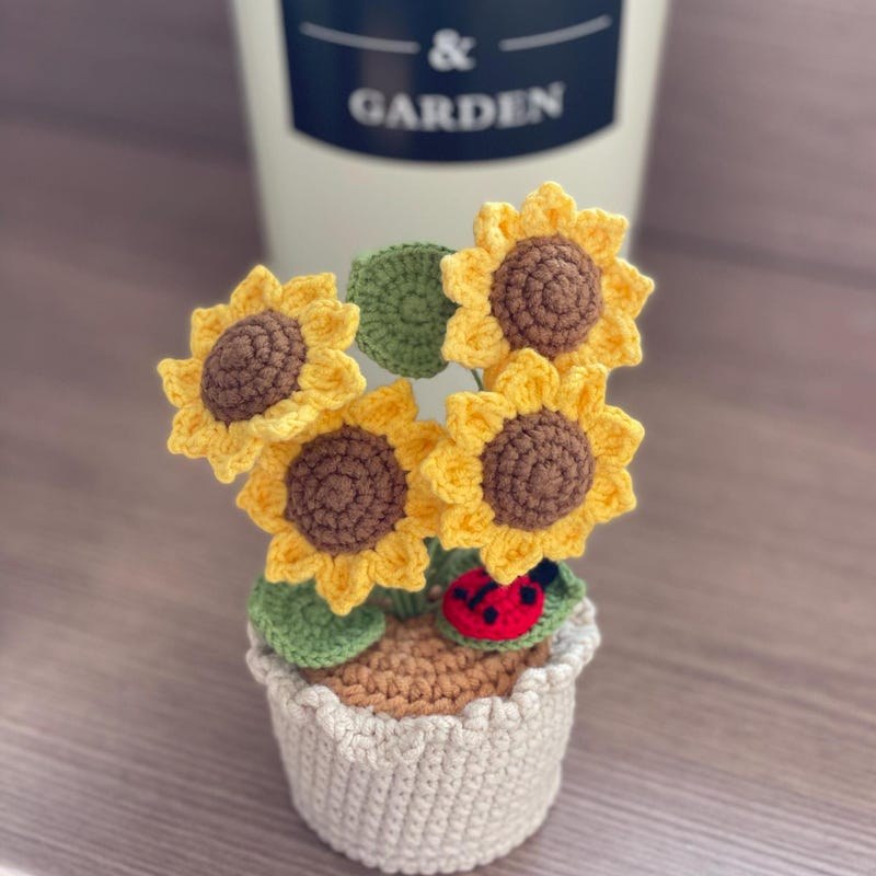 Häkelblumen Topf Häkel Sonnenblumen Abschluss Geschenk