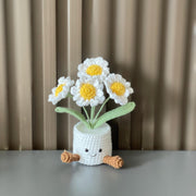 Handgemachter Häkel Gänseblümchen Blumen Topf