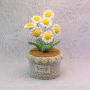 Handgemachter Häkel Gänseblümchen Blumen Topf