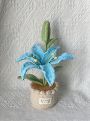 Handgemachter Häkel Lilien Blumen Topf