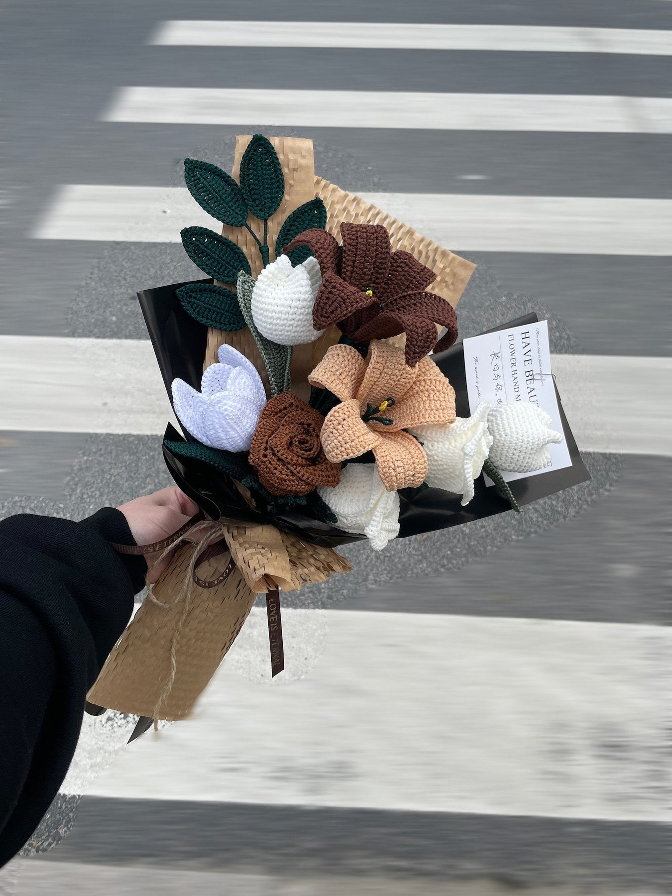 Handgemachter Häkel Lilien Strauß