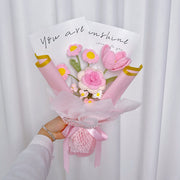 Handgemachter Häkelblumenstrauß Einzigartiger Garn Arrangement